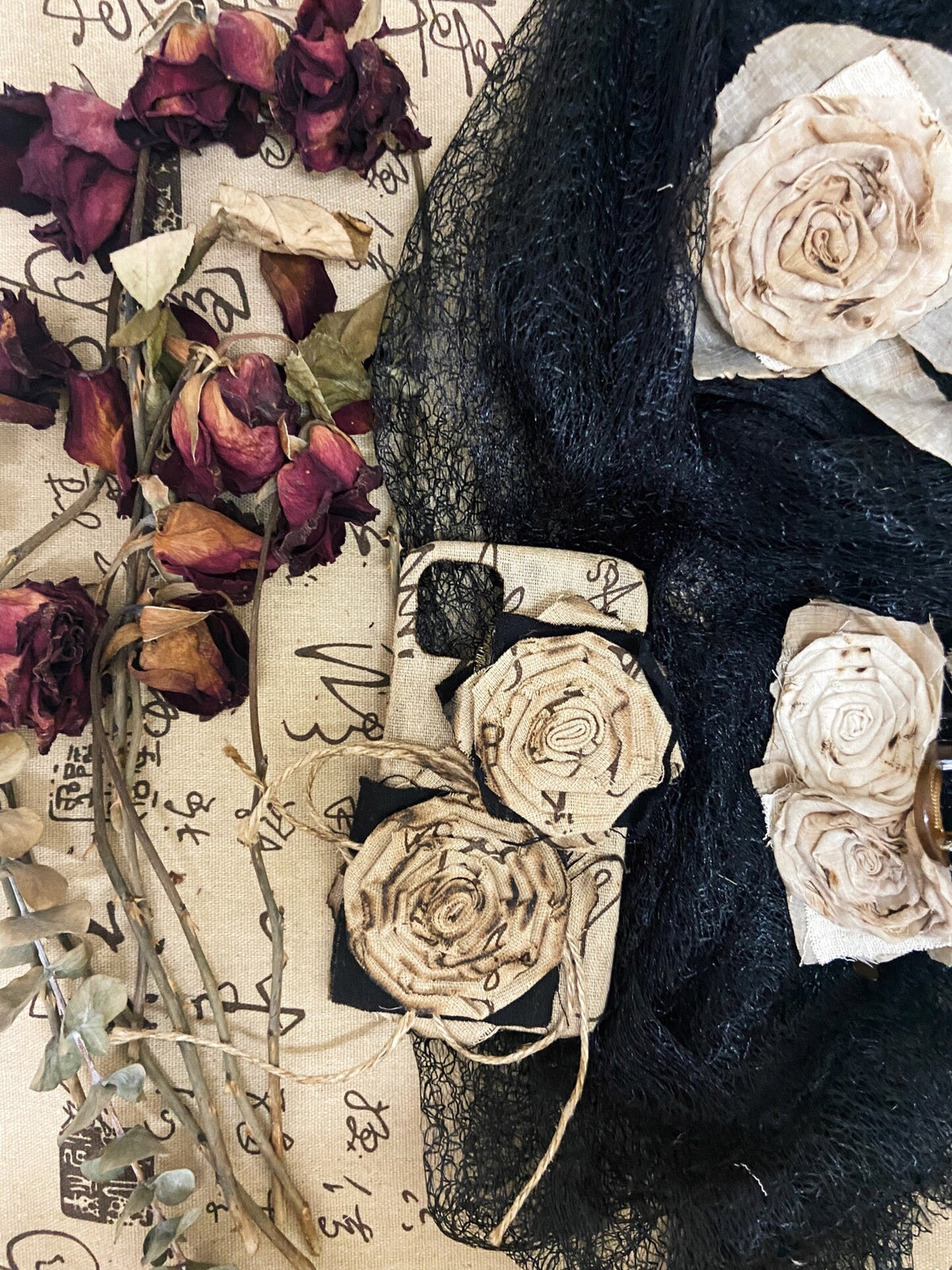 Handmade Fabric Rose Phone Case