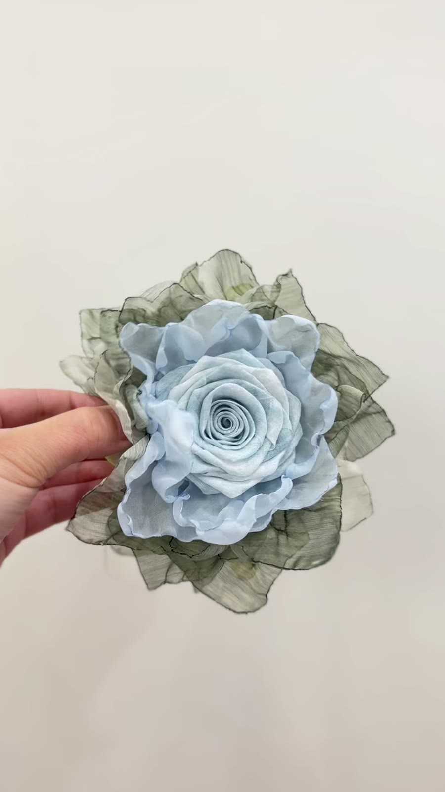 Handcrafted Tencel Rose Claw Clip