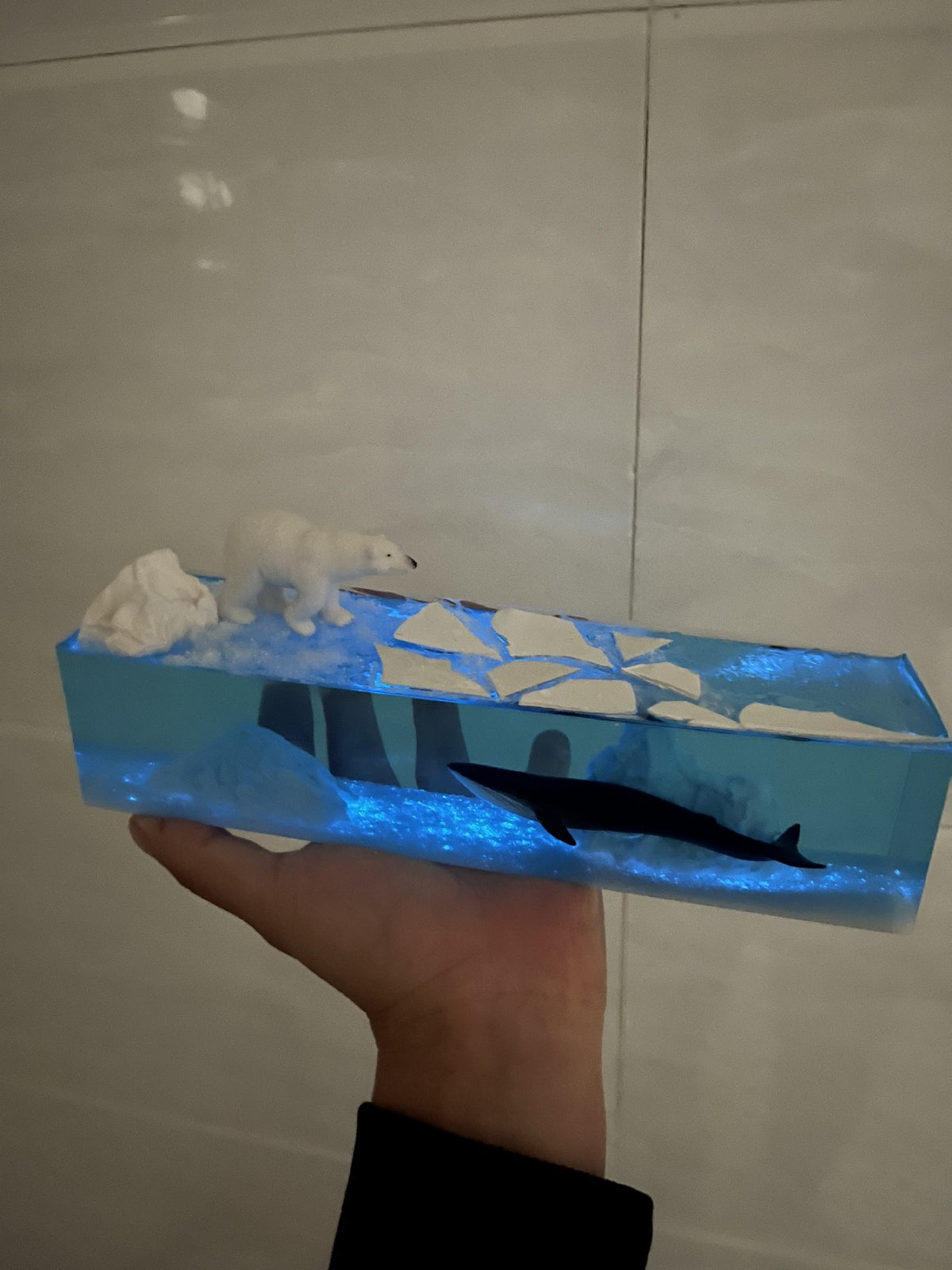 Arctic Polar Bear Blue Whale Resin Diorama