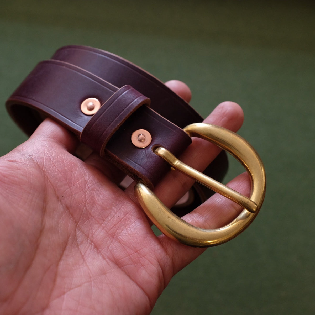 Belt with Solid Copper Buckle
