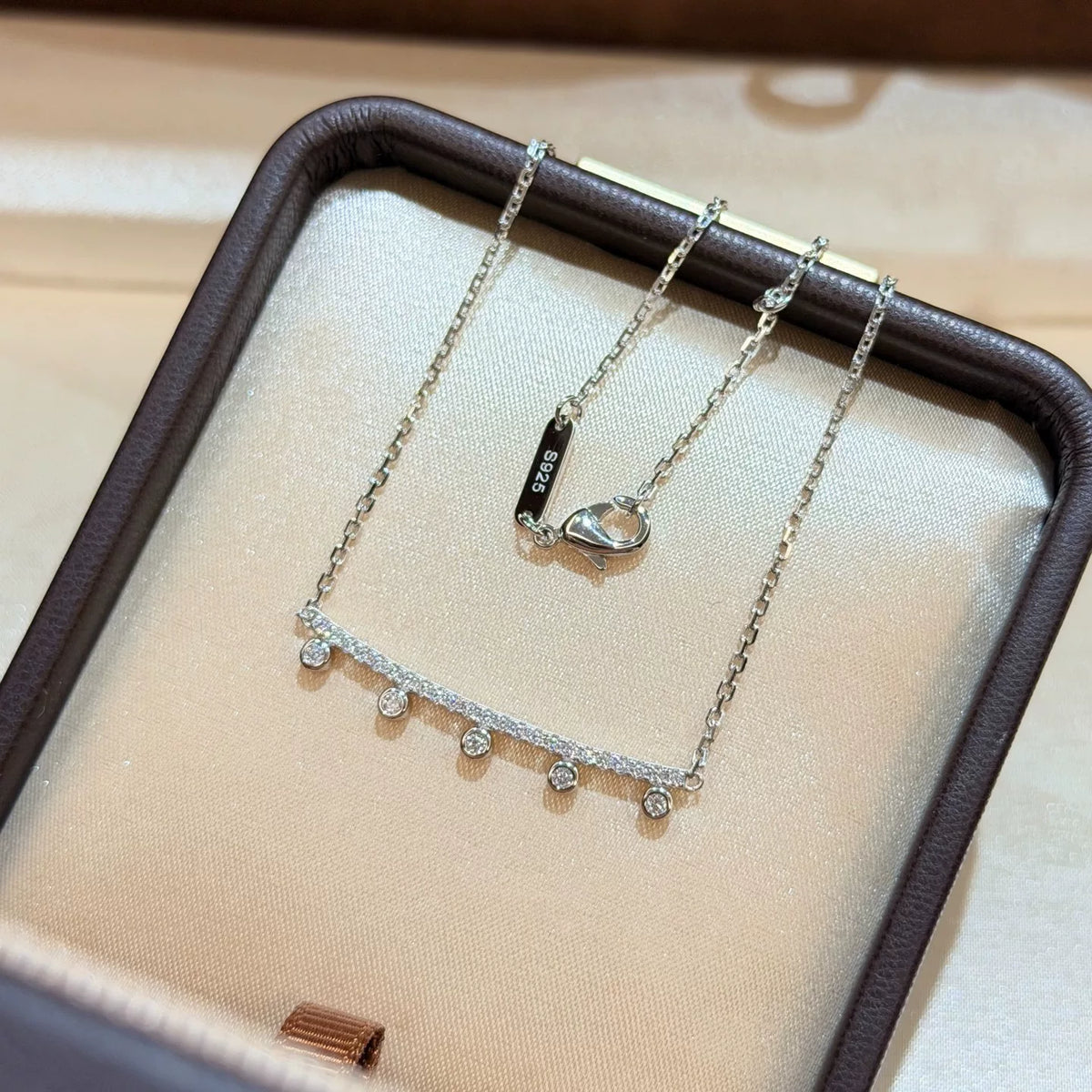 S925 Silver Smile Bar Necklace