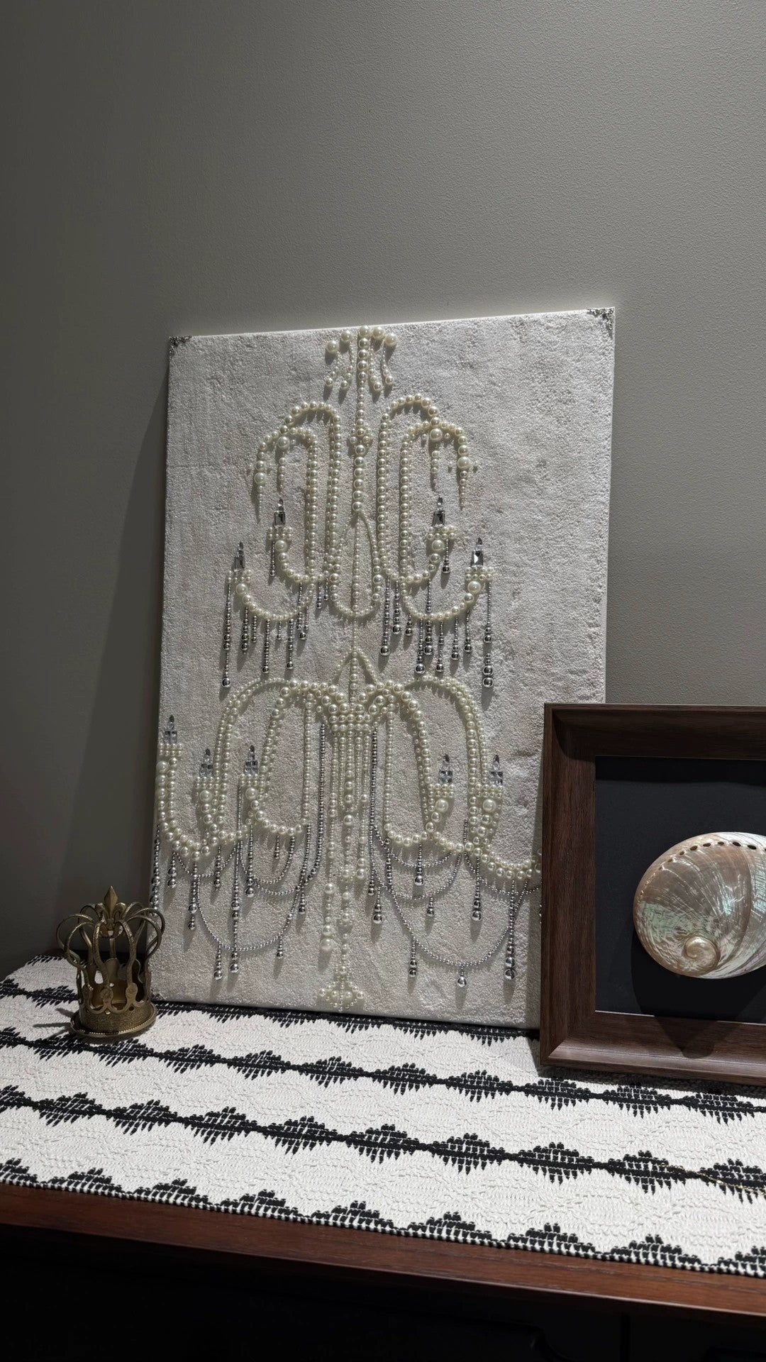 Pearl Chandelier Textured Wall Art Panel