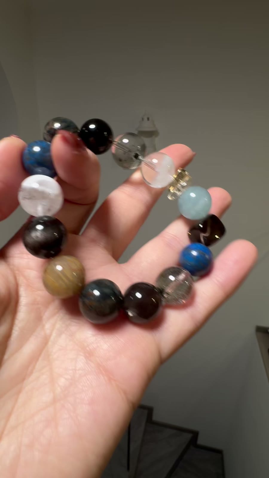 Multi Gemstone Crystal Bracelet 12mm Beads