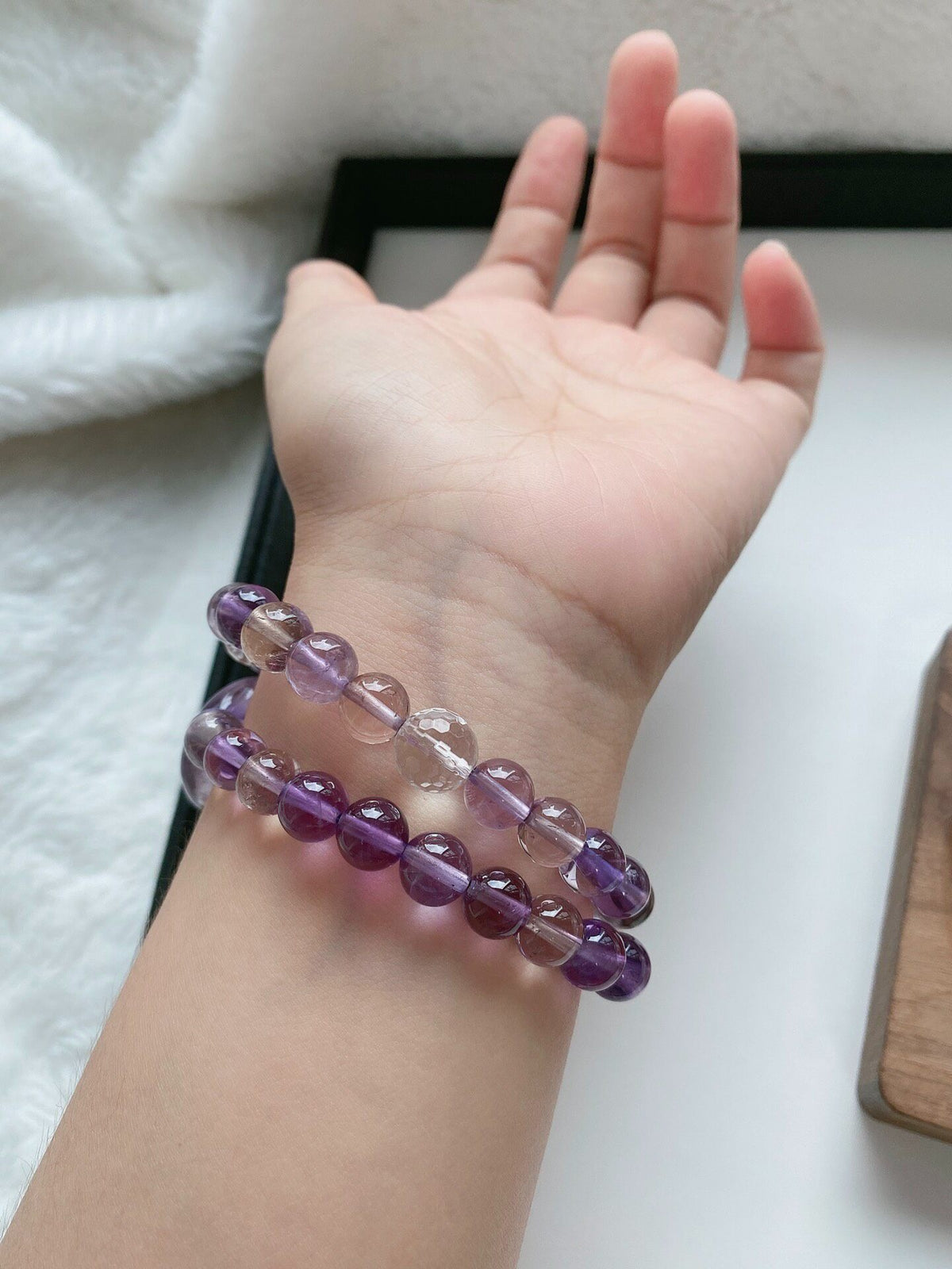 Amethyst Citrine Double Strand Crystal Bracelet