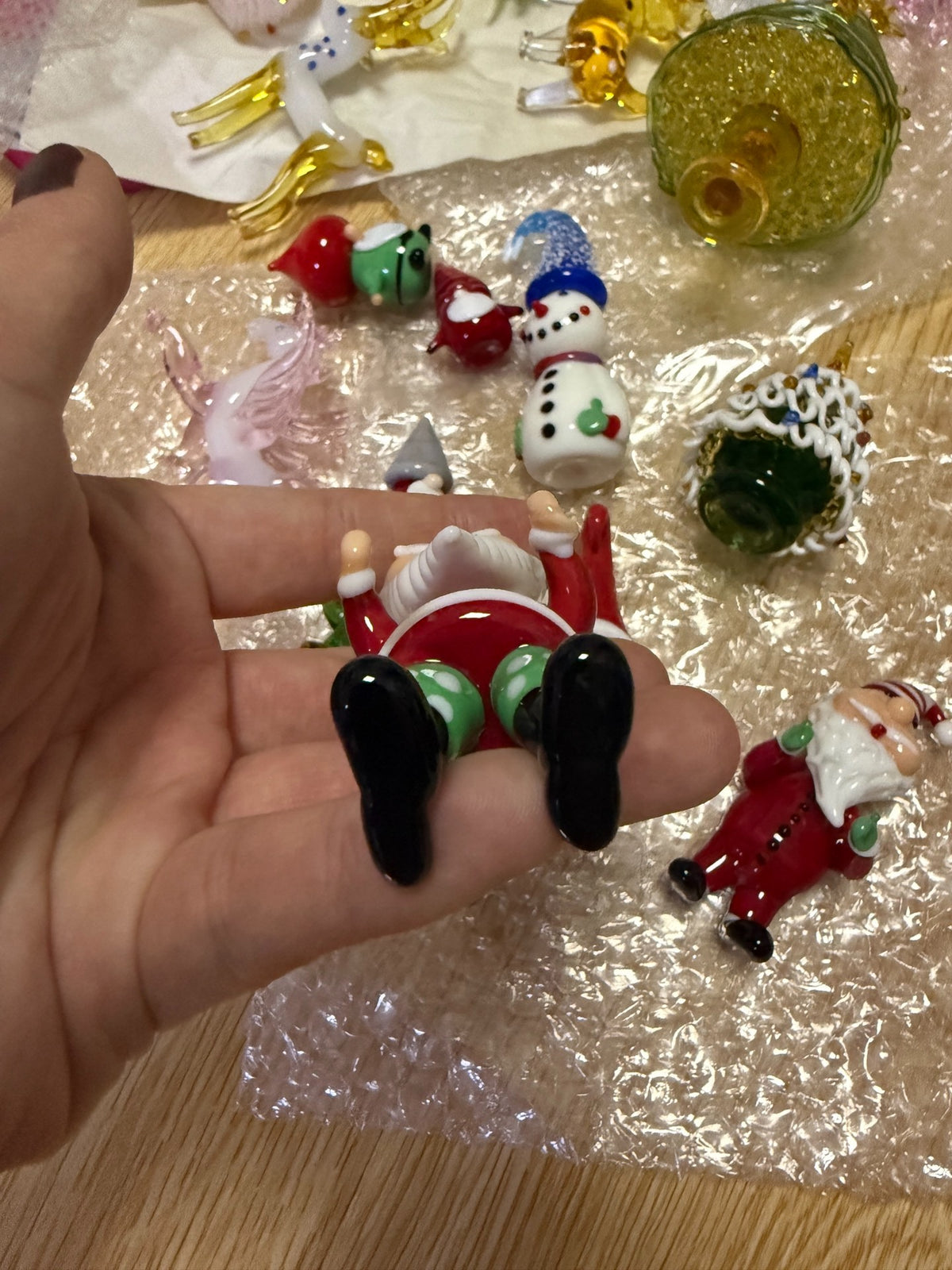 Figurilla de Papá Noel en Vidrio Liuli