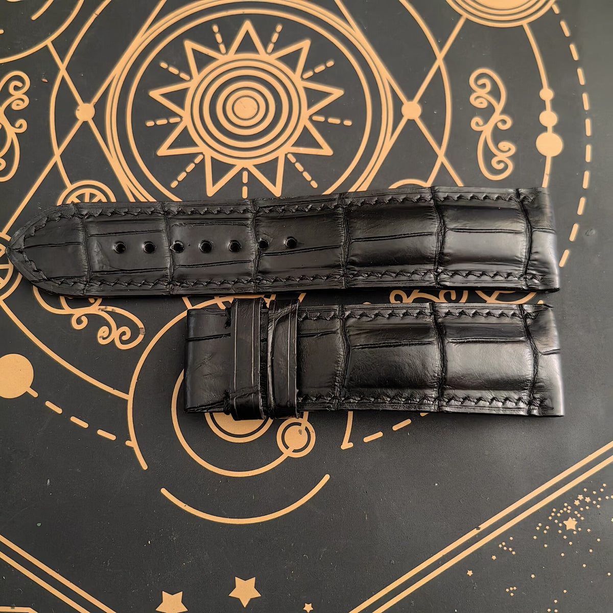 Handcrafted Crocodile Leather Watch Strap 24mm