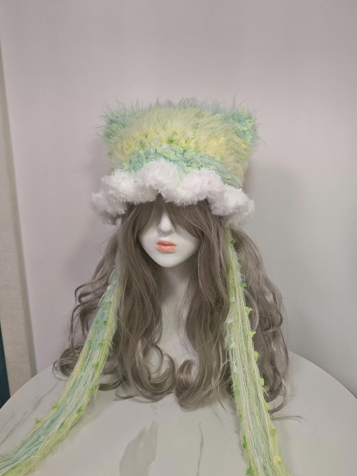 Melon Cat Ear Hat Pastel Gradient Knit