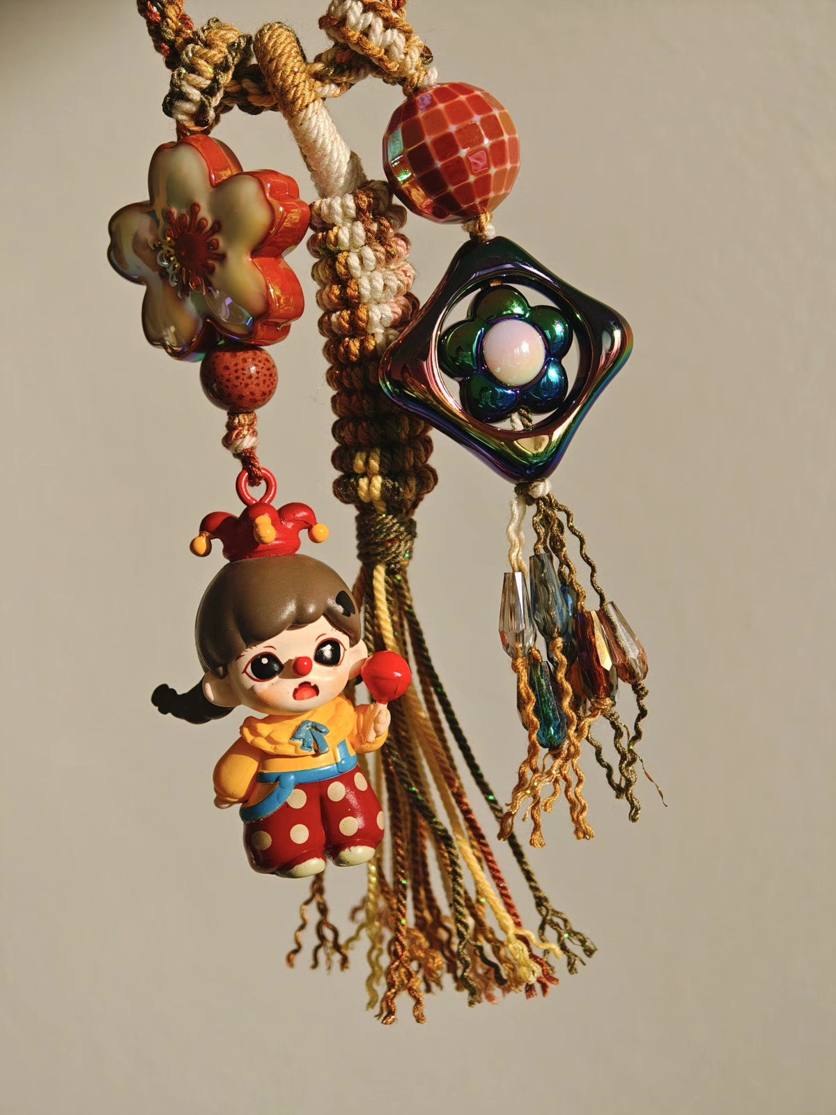 Handwoven Tassel Hanging Charm with Colorful Beads