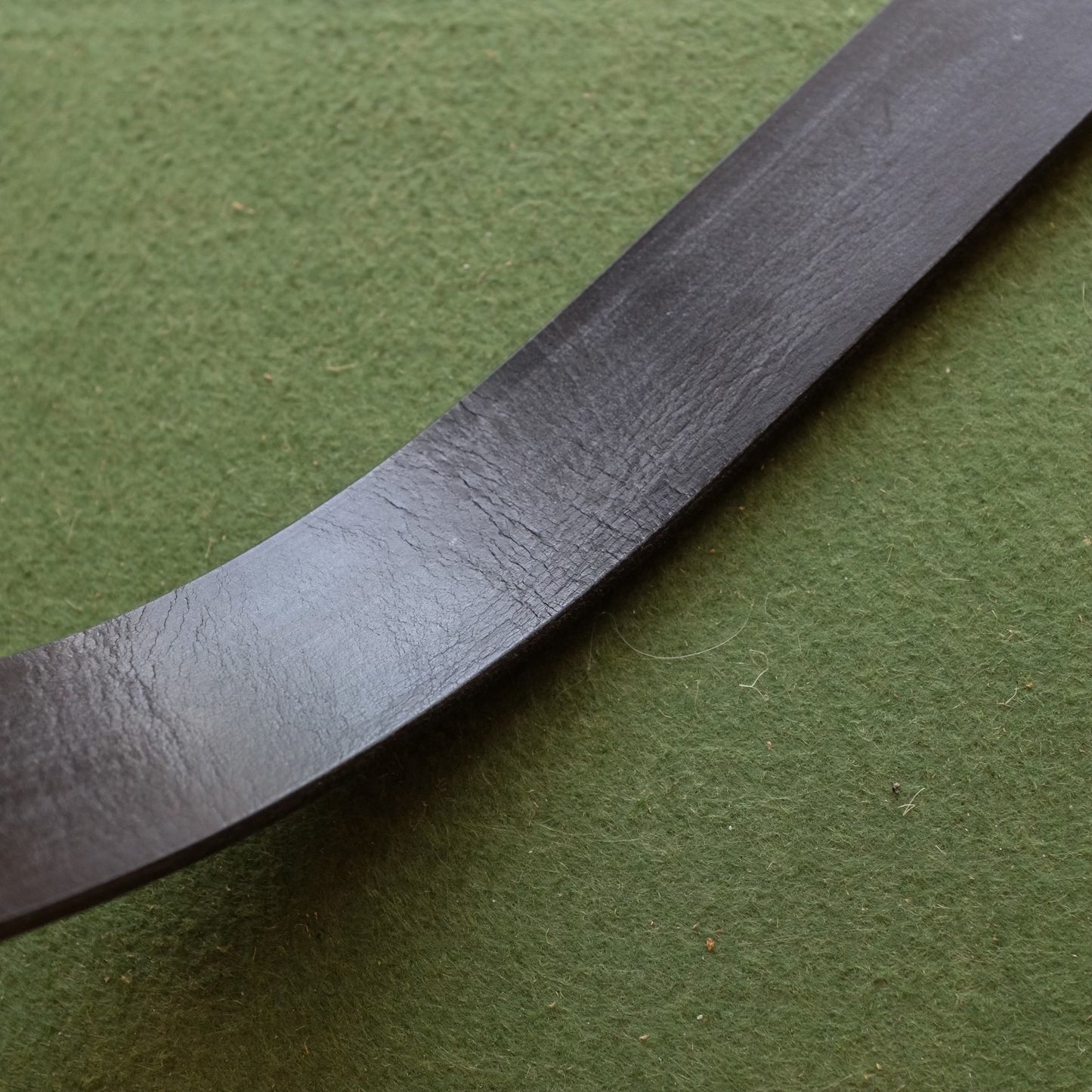 Black Leather Belt with Brass Buckle