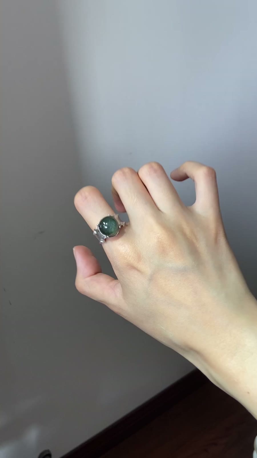 Anello in Argento con Quarzo Phantom Verde