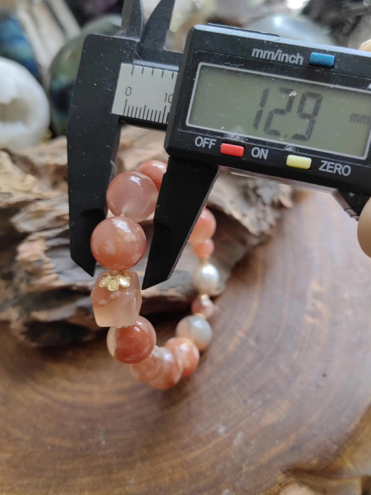Cherry Blossom Agate Pearl Bracelet 12.9mm