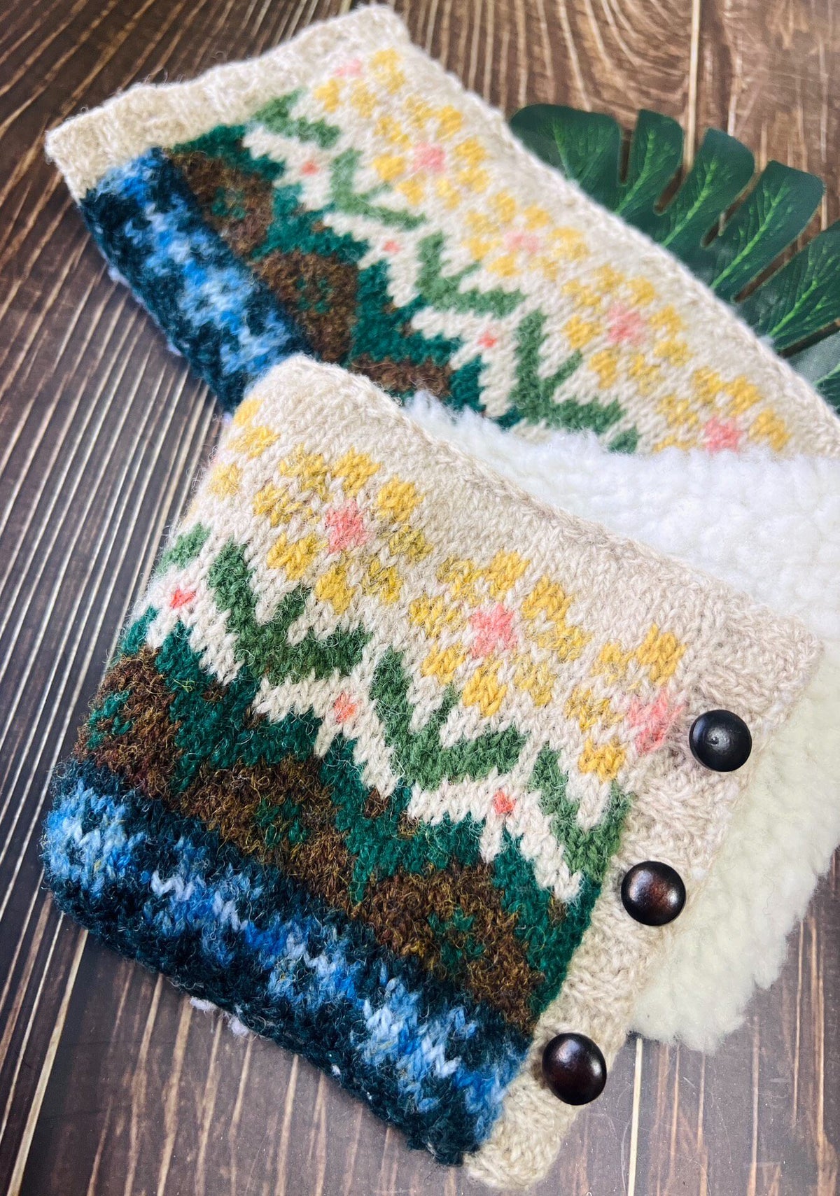 Shetland Jacquard Scarf with Fleece Lining