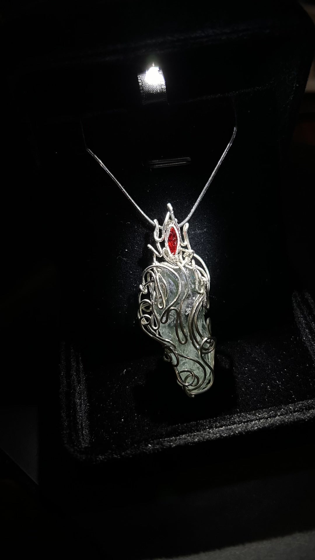 Wire Wrapped Green Phantom Quartz Pendant