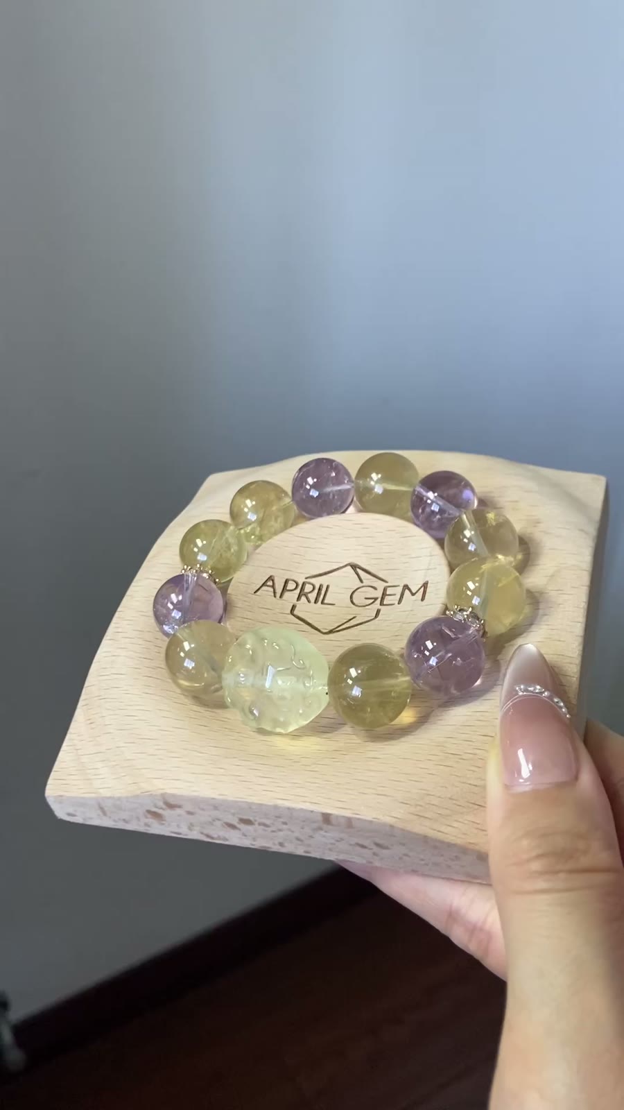Amethyst Citrine Crystal Beaded Bracelet
