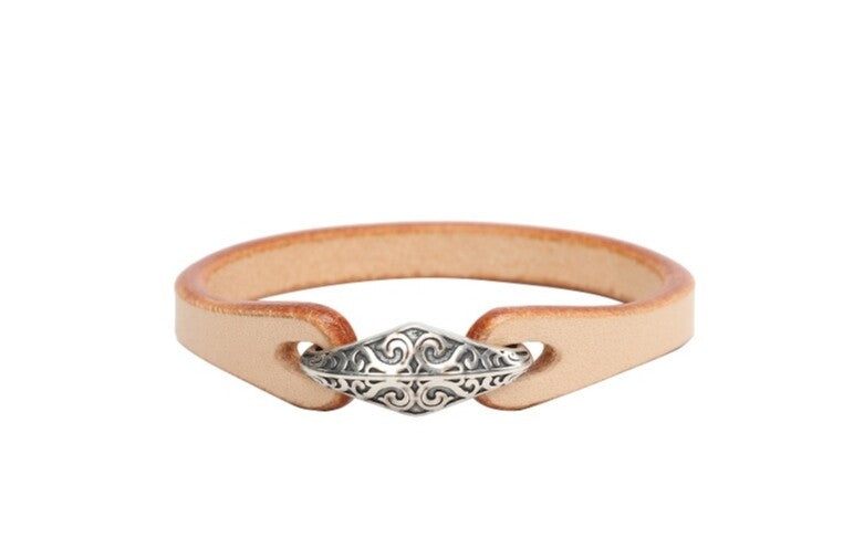 Vegetable Tanned Leather Bracelet with Copper Clasp