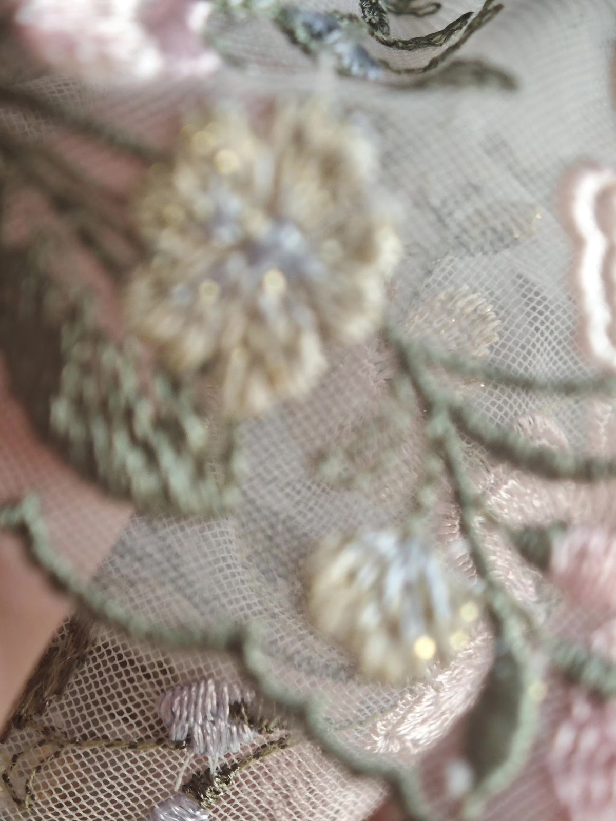 Floral Embroidery Tulle Scrunchie Hair Accessory