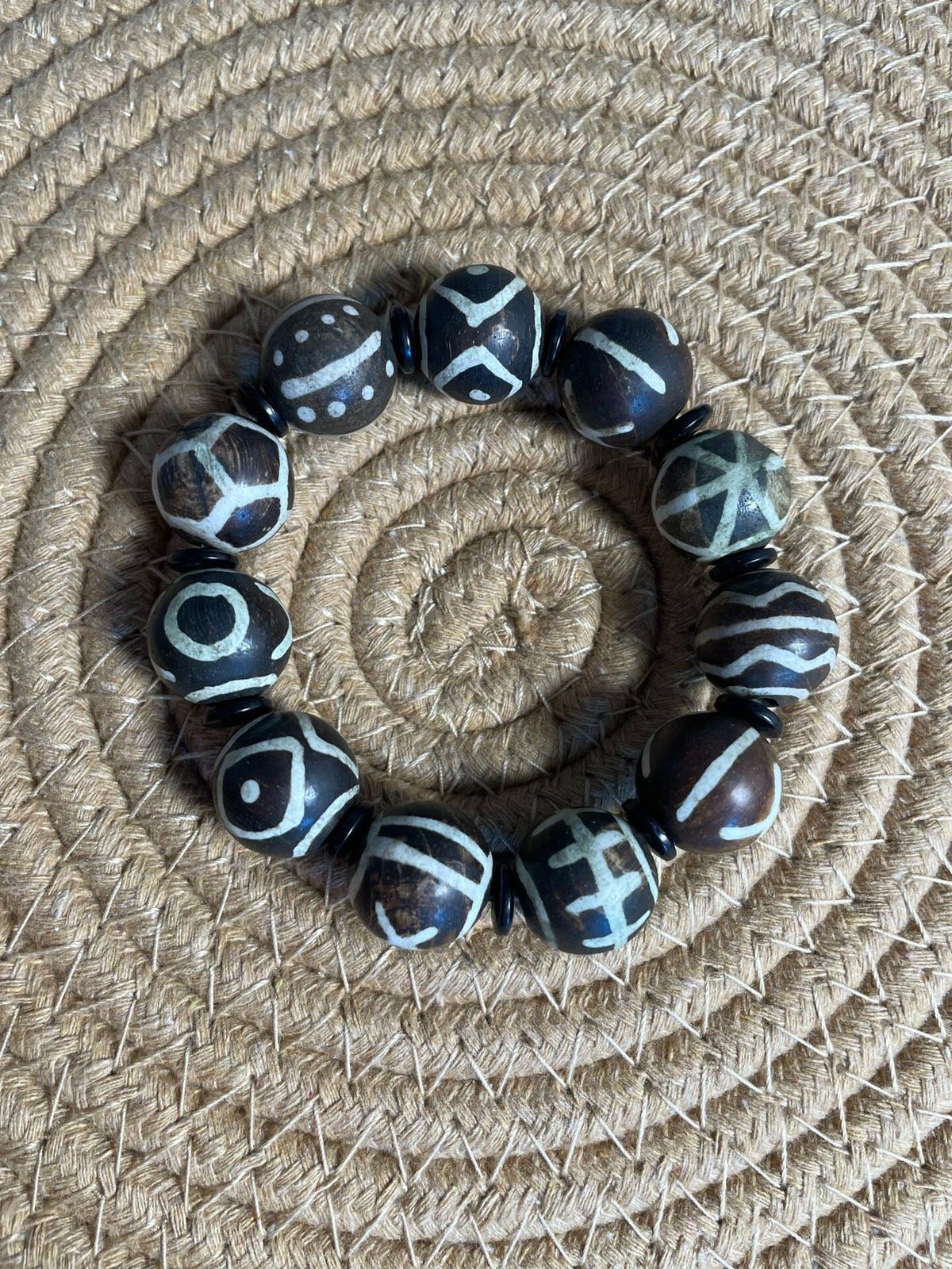 Petrified Wood Bead Bracelet 16mm Multi Pattern