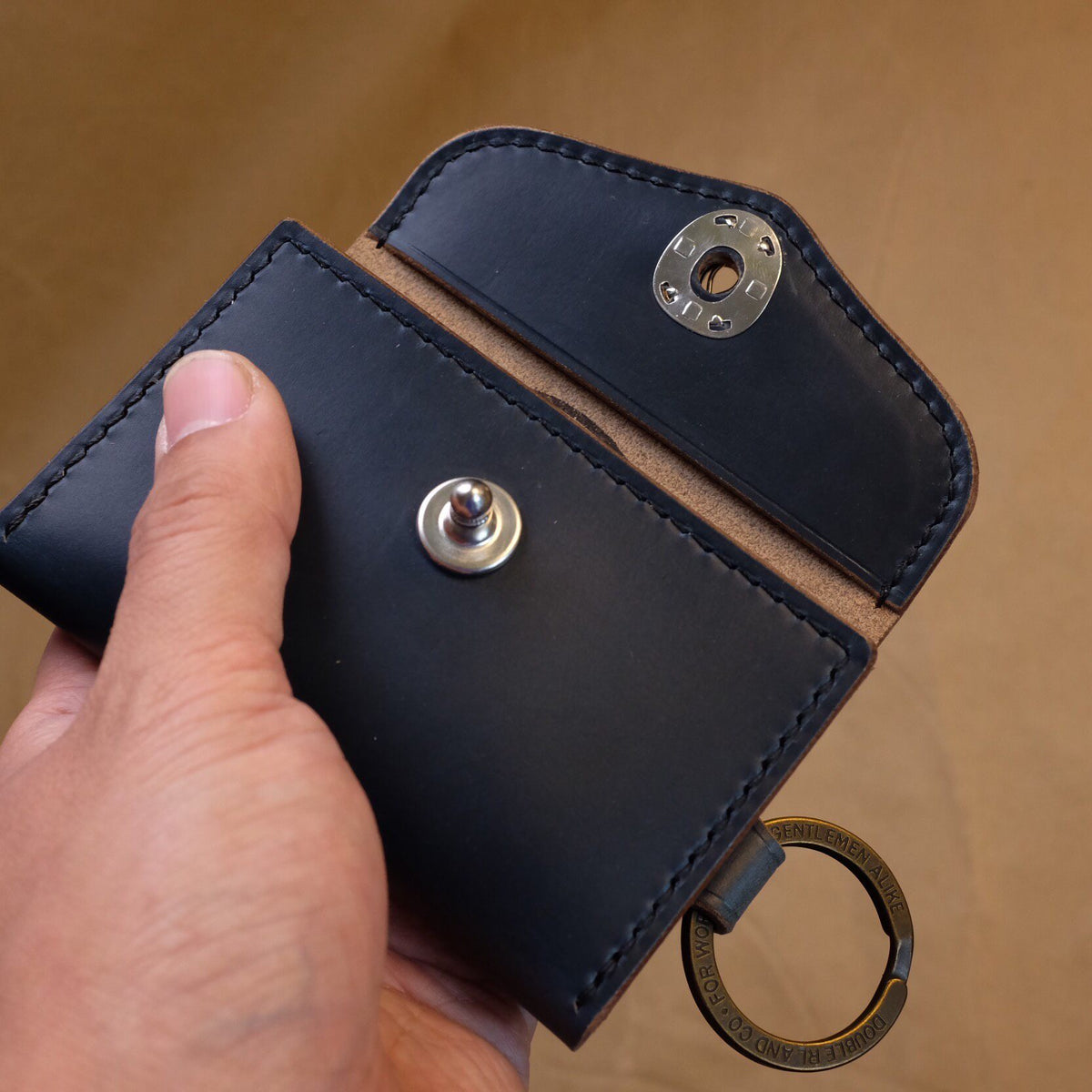 Navy Horween CXL Leather Key Holder