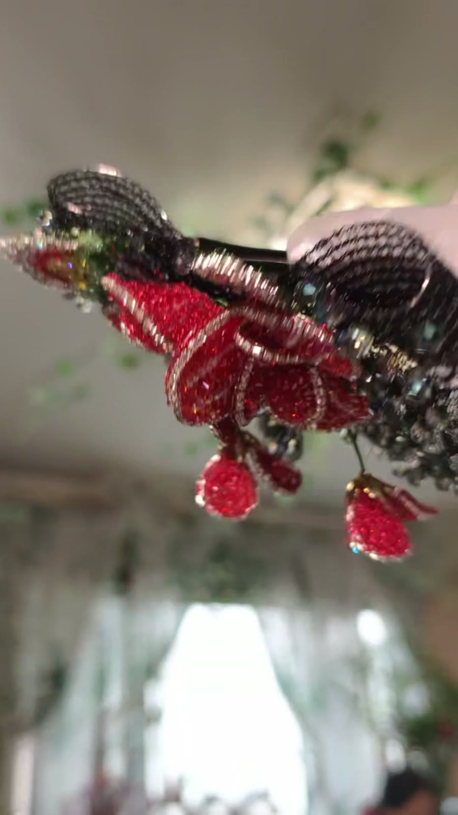 Rose Rhinestone Hair Clip Headband