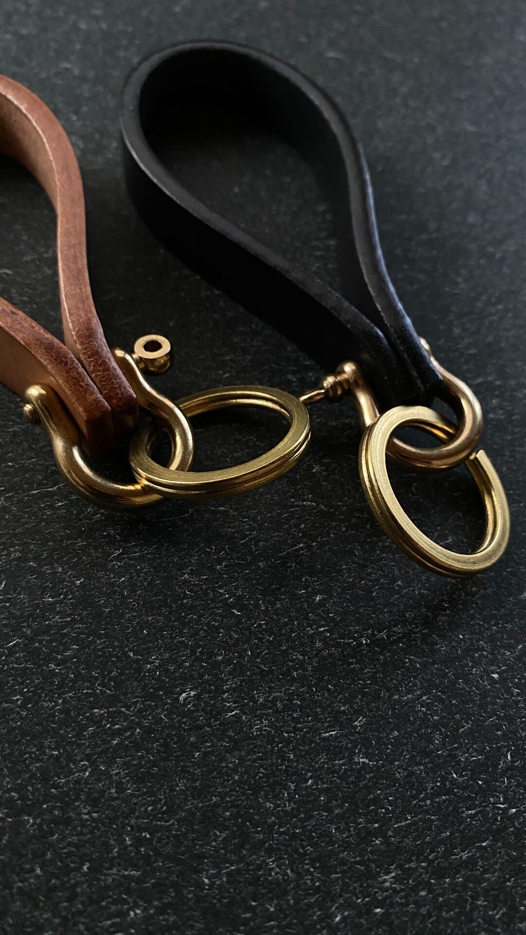 Handcrafted Leather Keychain with Copper Buckle