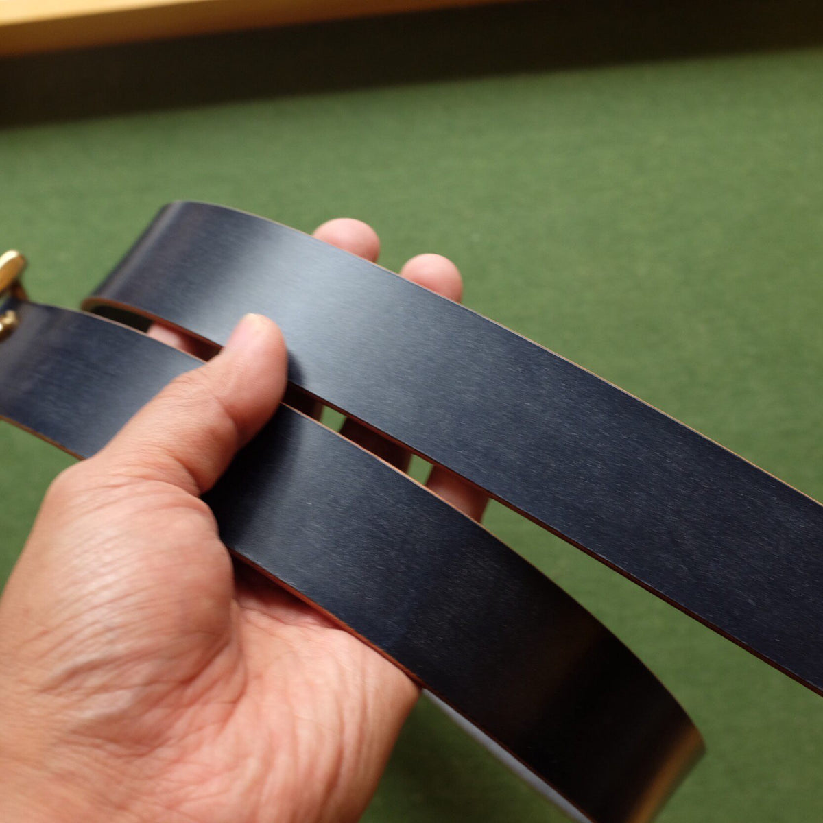 35mm Natural Leather Belt with Brass Square Buckle