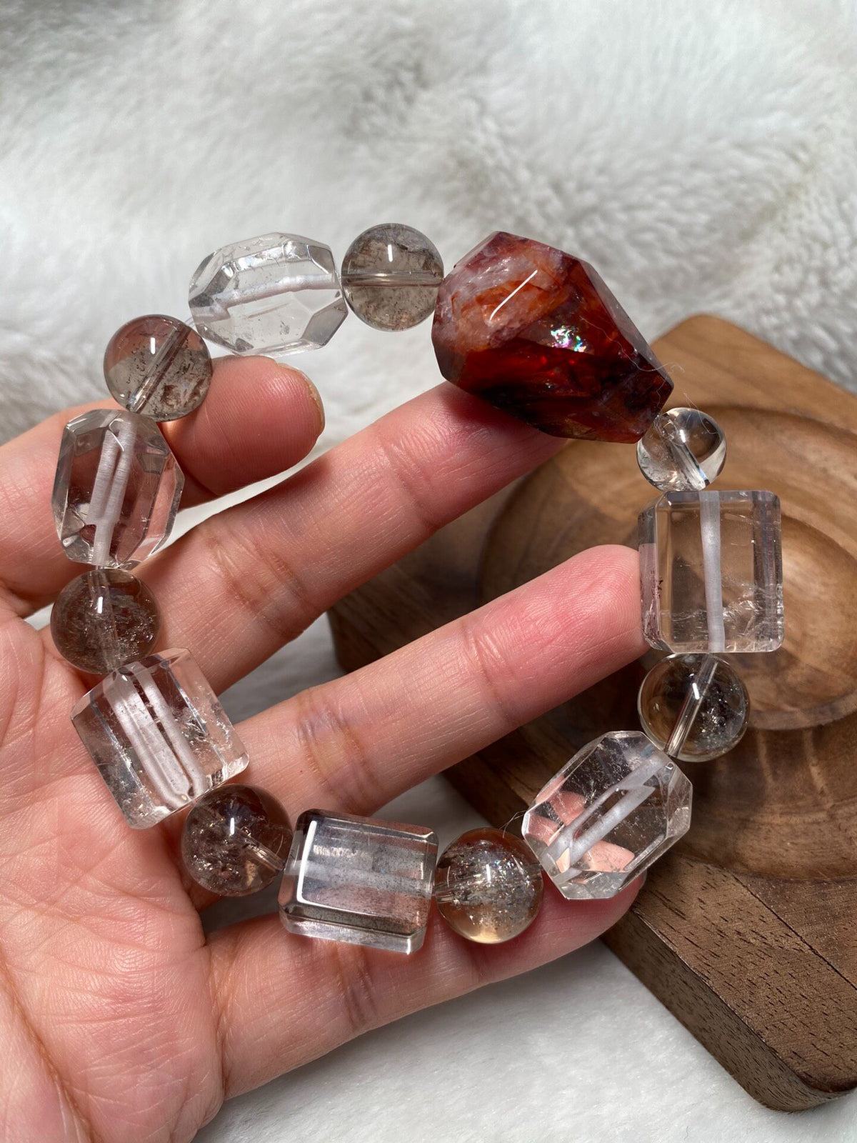 Natural Crystal Bracelet Glue Flower Focal
