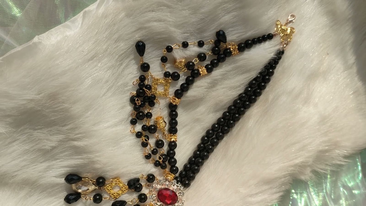 Black Pearl Ruby Lolita-halsband