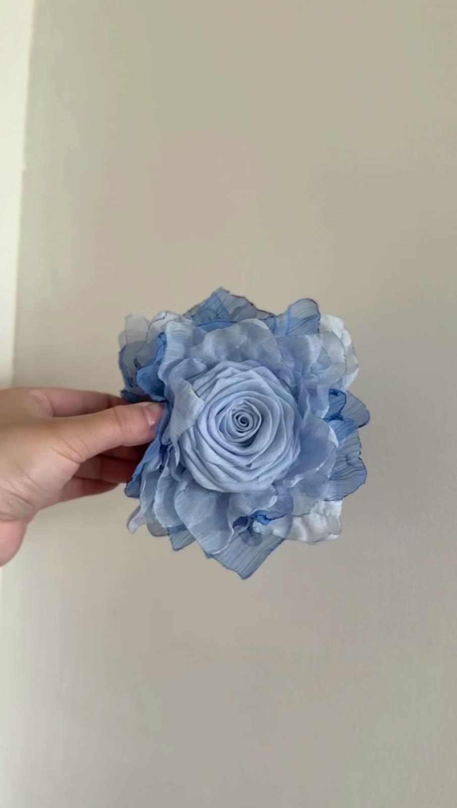 Handmade Fabric Dried Rose Hair Clip Blue