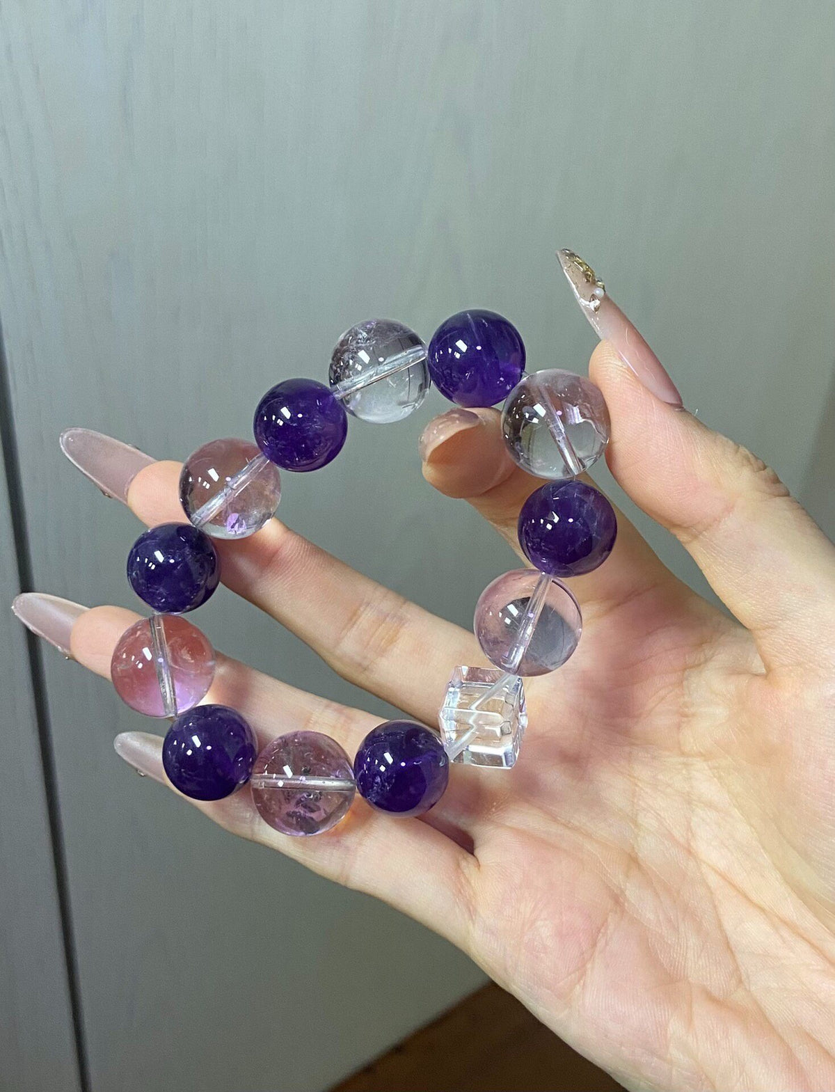 Natural Amethyst Quartz Beaded Bracelet