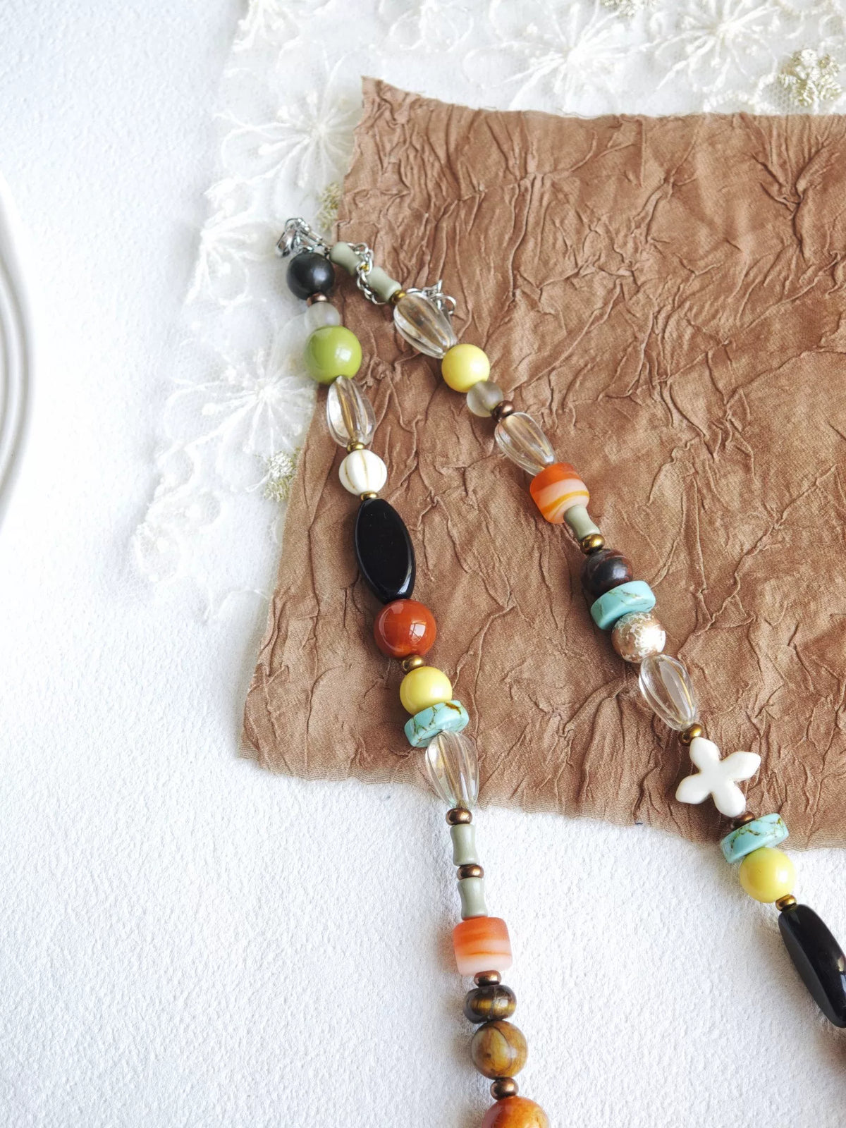 Handmade Mixed Stone Beaded Necklace