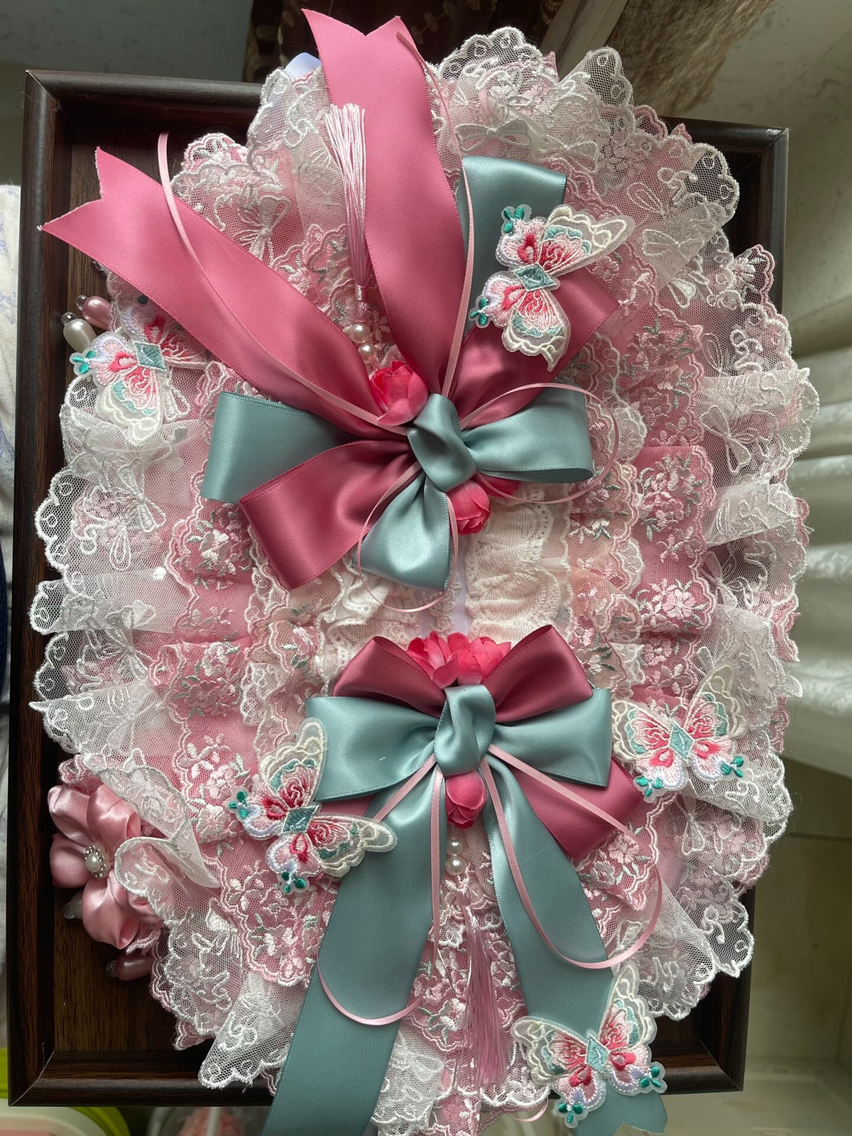 Lolita Pink Mint Lace Bnt Flat Hat