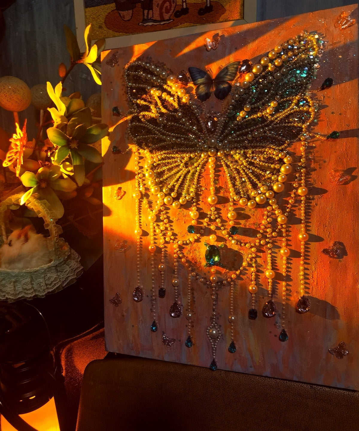 Pearl Butterfly Wall Art 30x40cm