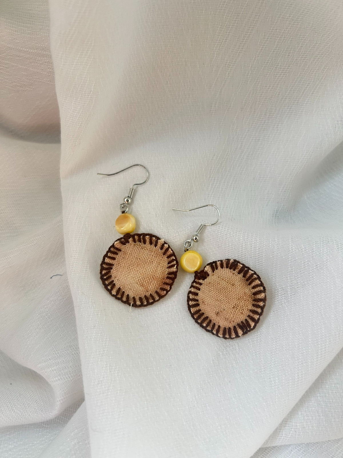 Handmade Fabric Coffee Earrings