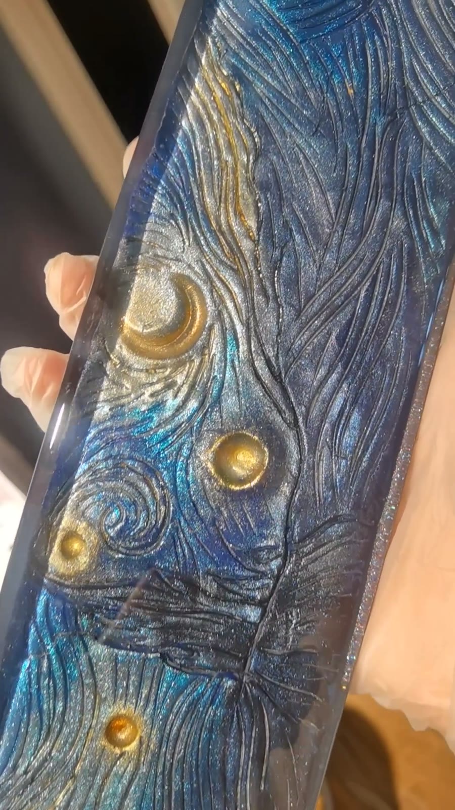 Starry Night Keyboard Hand Rest Clay Resin