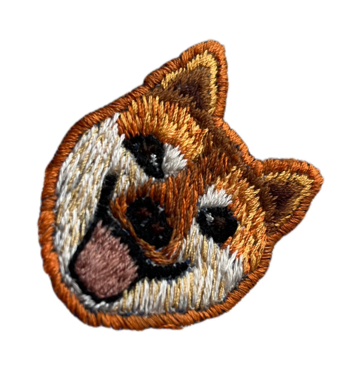 Bolso bandolera de algodón con rayas y bordado de Shiba Inu