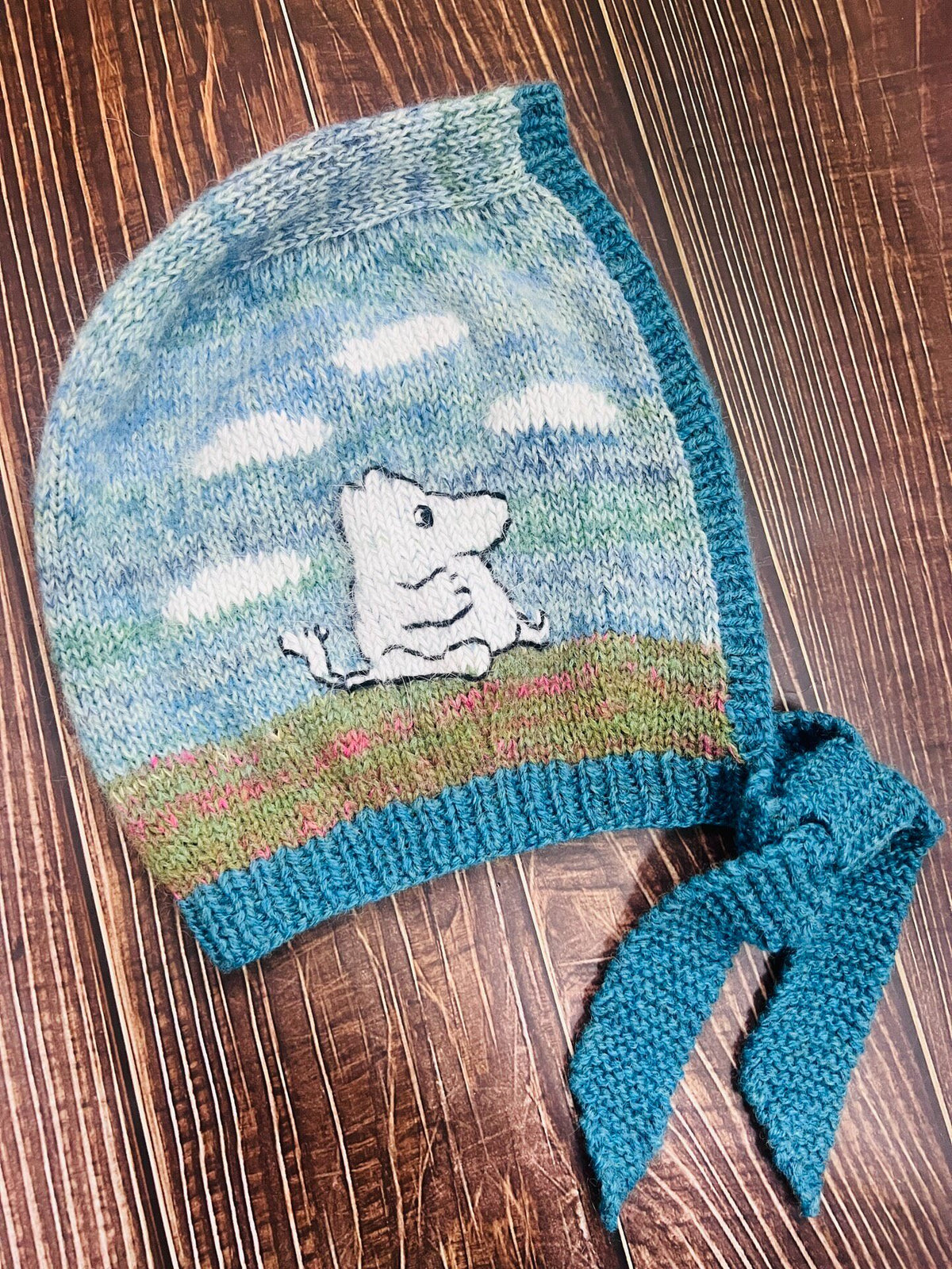 Hand Knitted Moomin Balaclava Shetland Wool Hat