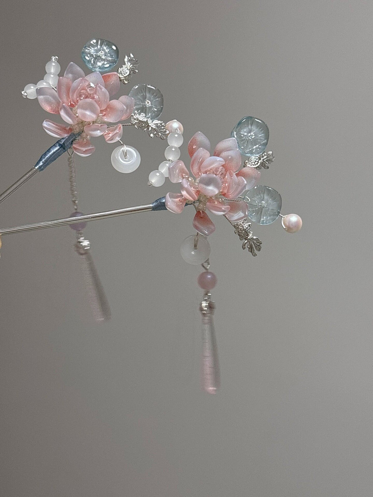 Liuli Glass Flower Hairpin