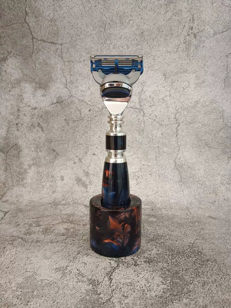 Handcrafted Aluminum Resin Mens Manual Razor Stand