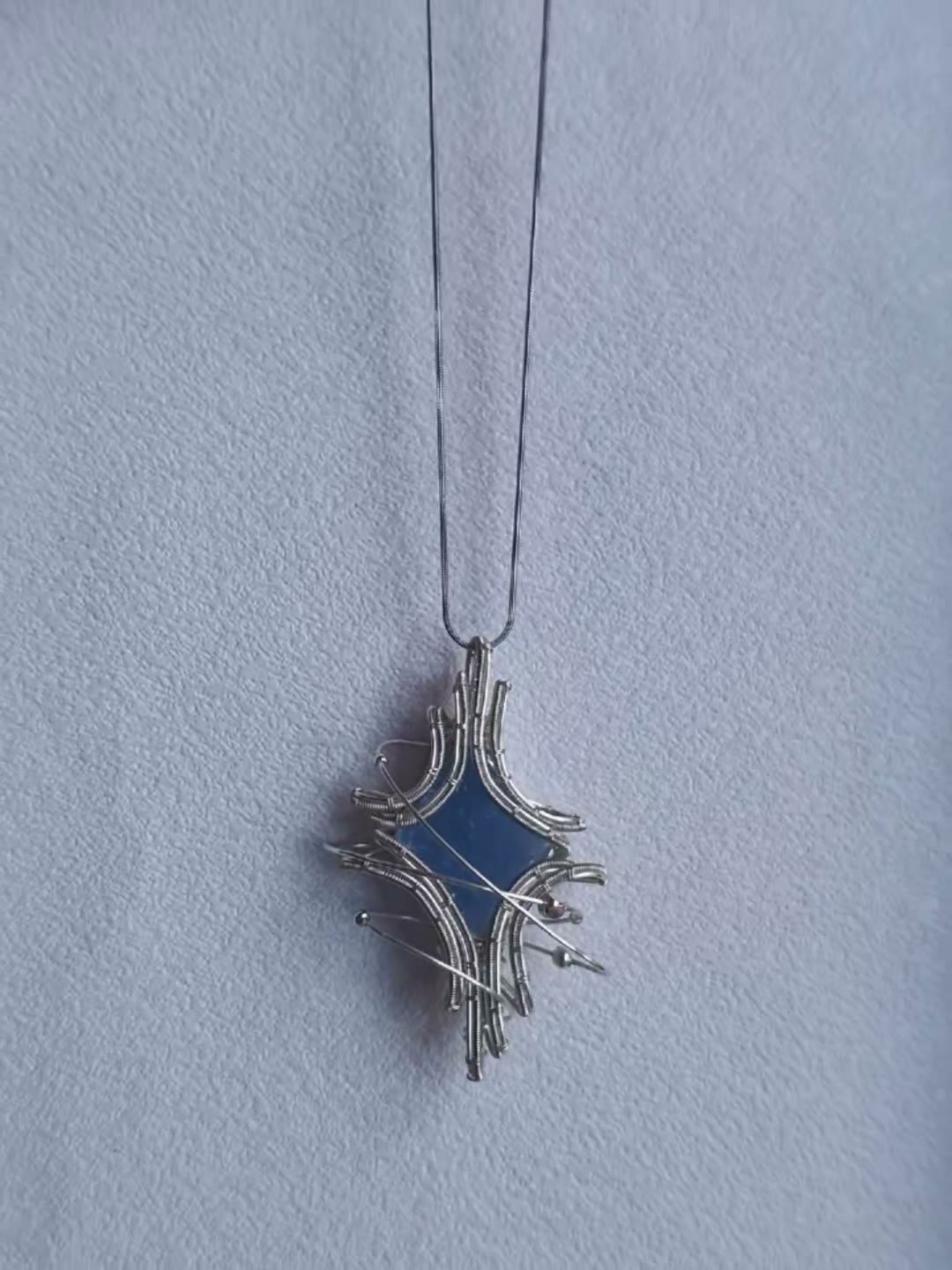 Wire Wrapped Blue Calcite Star Necklace