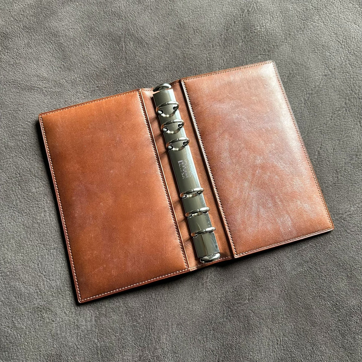 A6 Loose Leaf Notebook Cover Brown Horsehide Leather