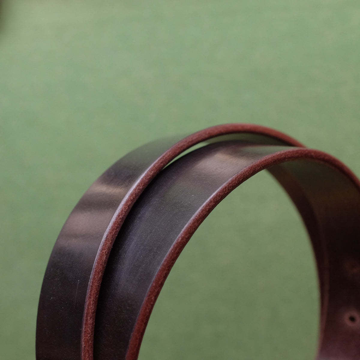 Full Grain Bridle Leather Belt Solid Brass Buckle