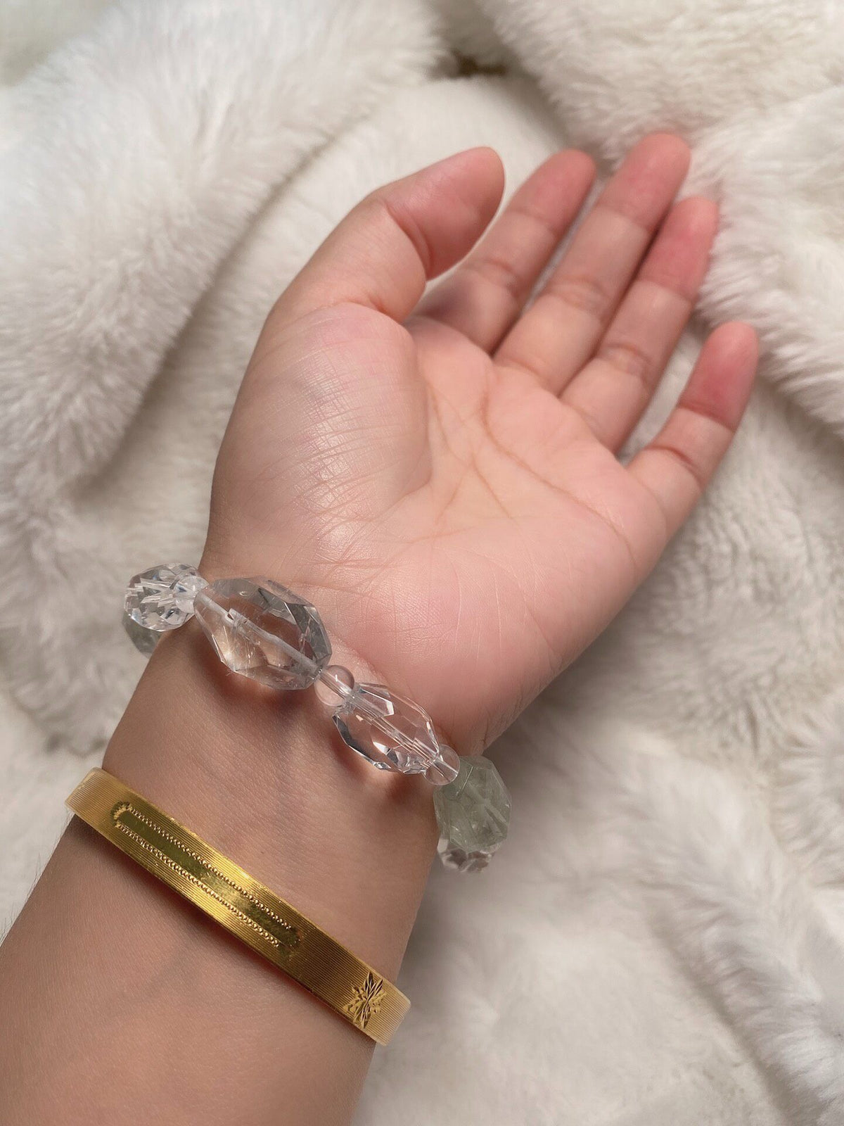 Natural Crystal Beaded Bracelet Mixed Colors