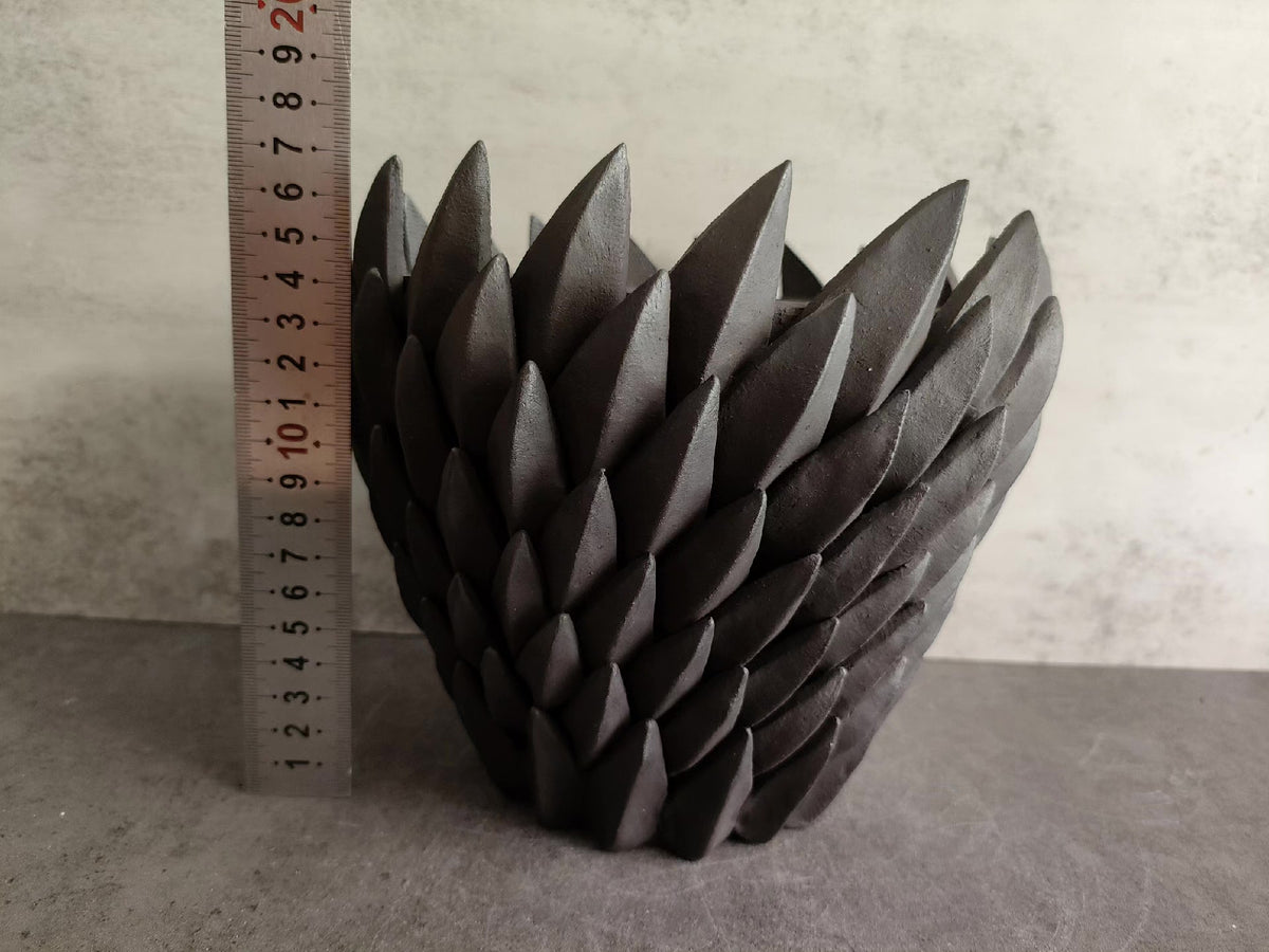 Artichoke Planter with Charcoal Gray Finish