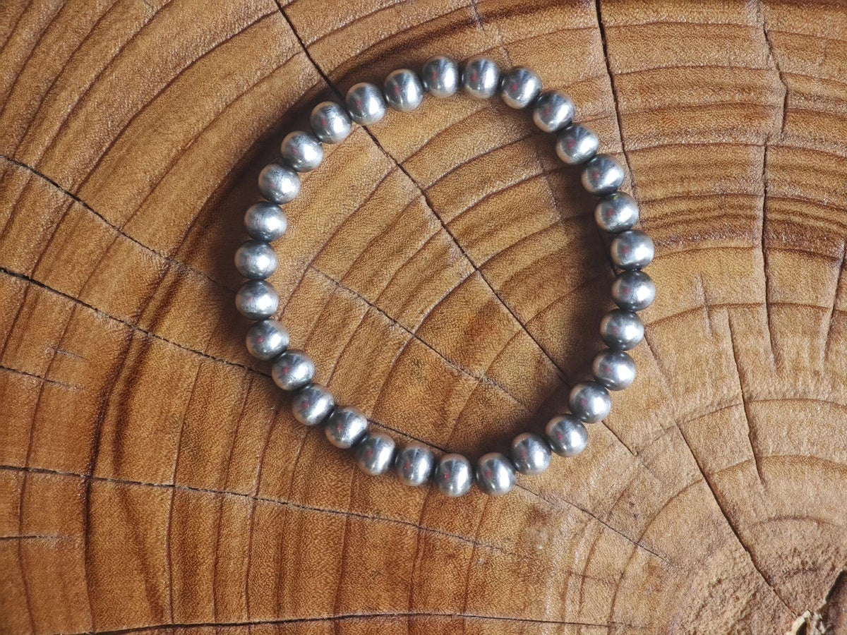 Oxidized 925 Sterling Silver Beaded Bracelet