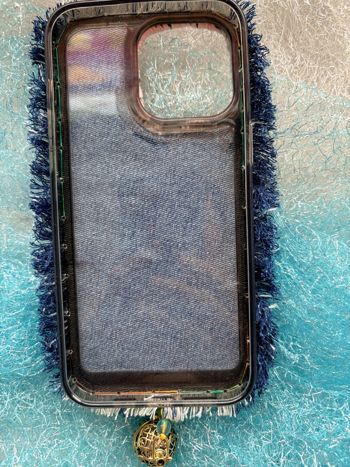 Patchwork Beaded Fabric Phone Case