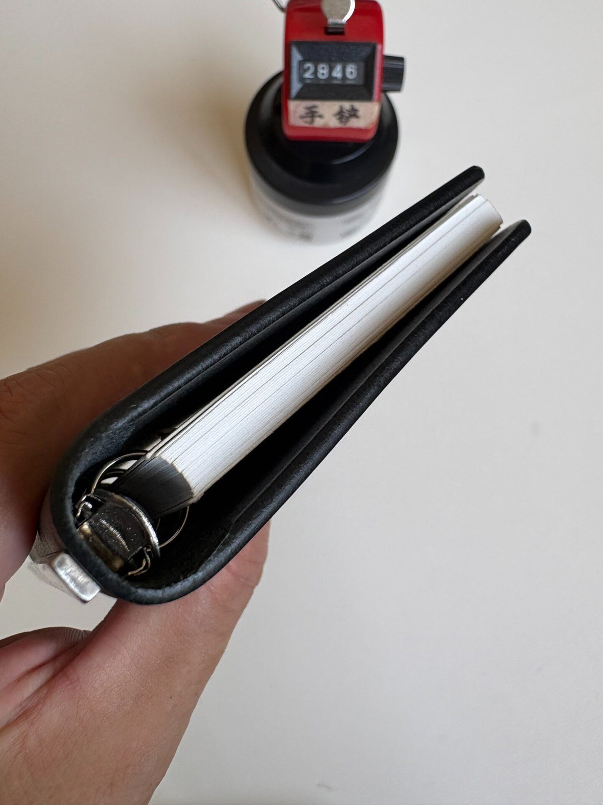 Handmade Black Buttero Leather Binder M5