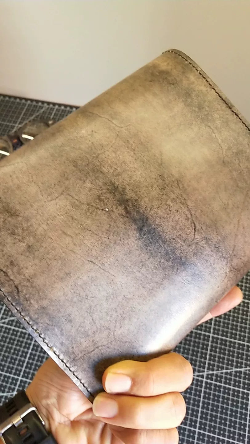 Funda para cuaderno de anillas A6 en cuero natural