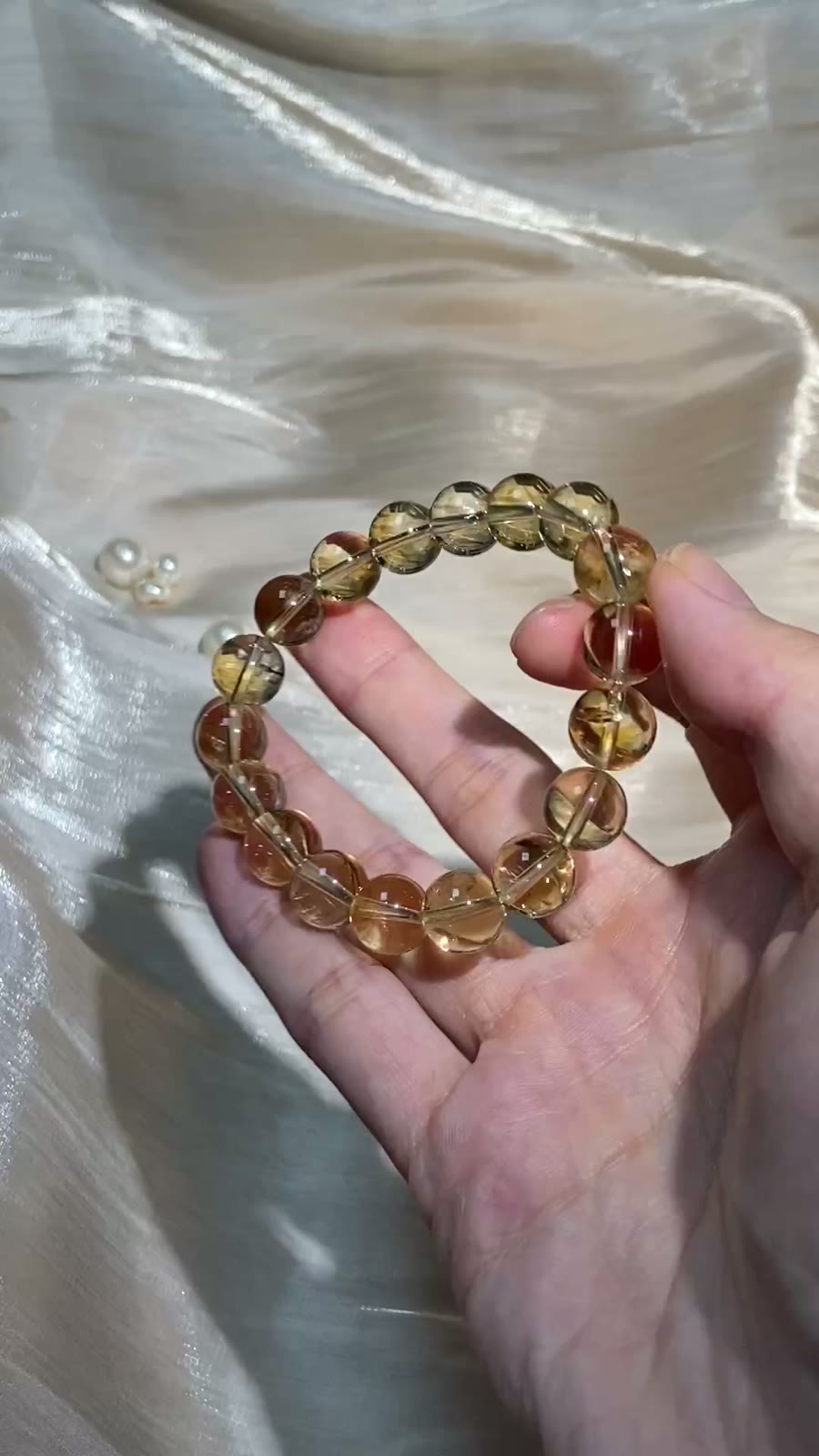 Natural Brazilian Yellow Quartz Beaded Bracelet
