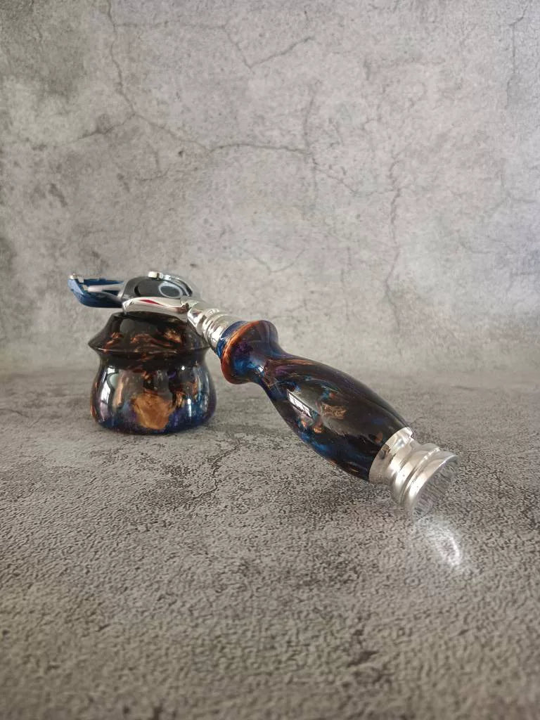 Manual Razor with Marbled Resin Handle