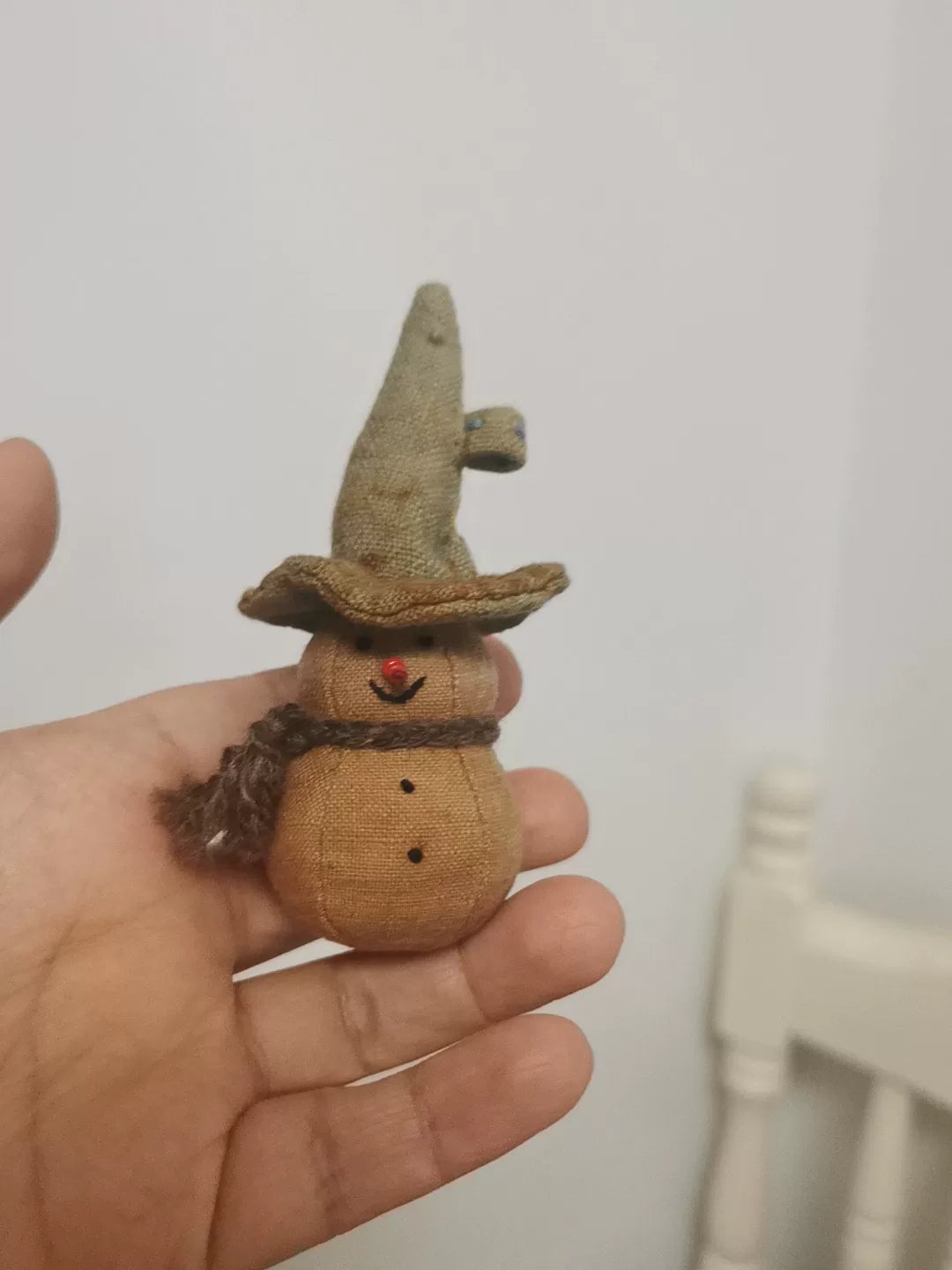 Handmade Homespun Cloth Snowman Ornament